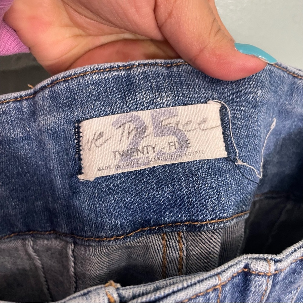 We The Free FP Jayde High Rise Flare Jeans Women Sz 25 Sunburst Blue - Picture 10 of 11